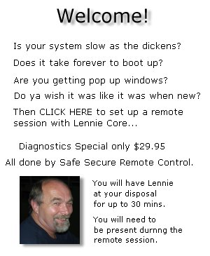 Welcome .. I am Lennie Core. Let's get to know each other and start a great business relationship. Let my years of experience pay off for you !