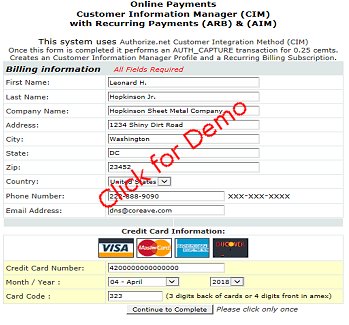 Custom Authorize.net form